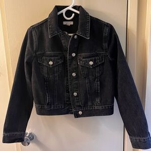 Topshop Black Denim Jacket Sz 4